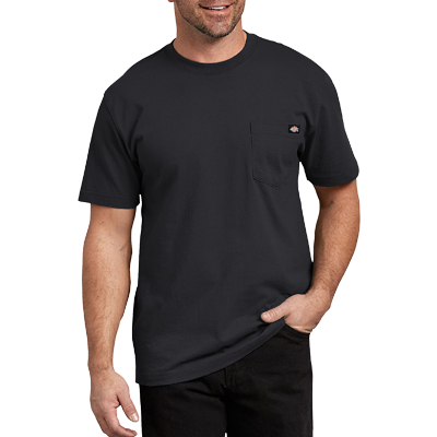 美規厚磅純棉口袋短T