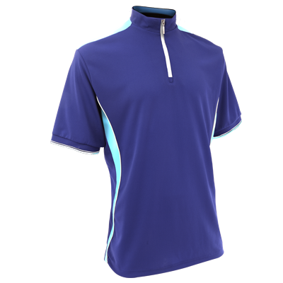 拉鍊款撞色排汗POLO衫(中性立領)